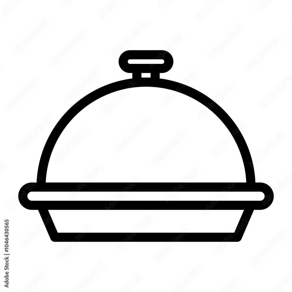 Food cover icon in outline style. Line art Food cover icon in outline style. Line art