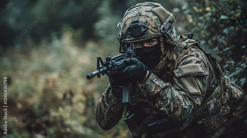 Tactical soldier in action