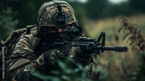 Soldier in action