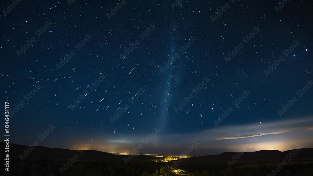 Milky Way and Starry Night Sky Over Landscape
Milky Way and Starry Night Sky Over Landscape
