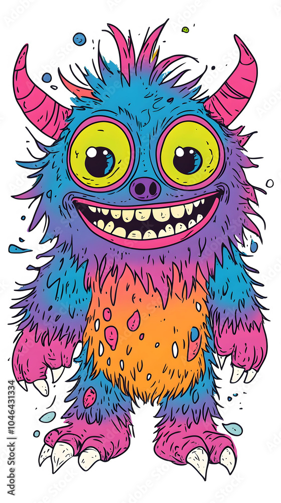 Naklejka premium Vibrant monster character
