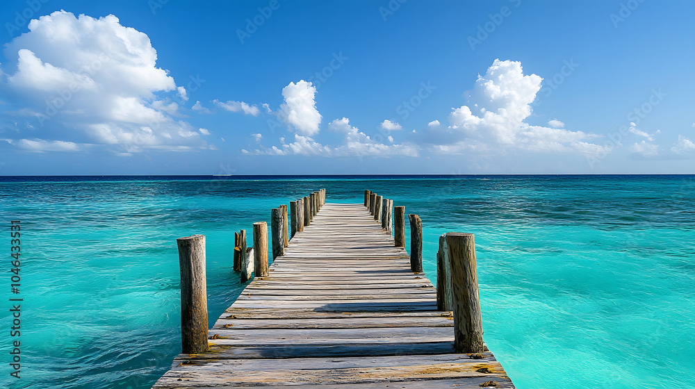 Fototapeta premium Serene ocean pier