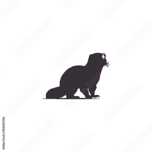 silhouette of a ferret animal vector illustration