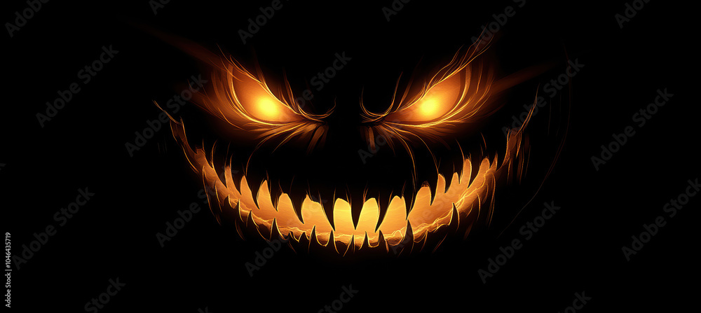 Scary Jack-o'-lantern with Glowing Eyes Scary Jack-o'-lantern with Glowing Eyes