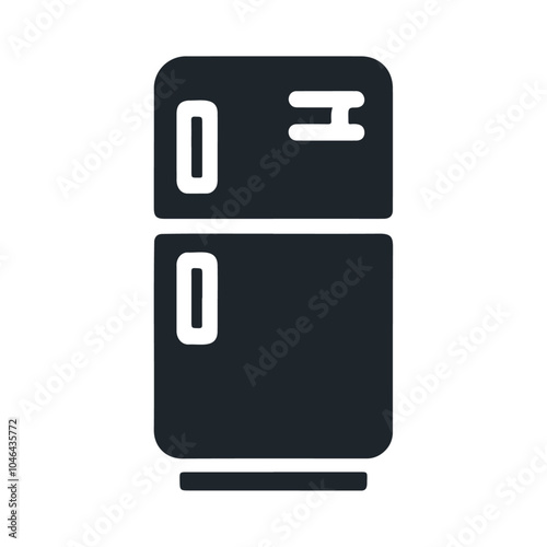 Cool steel refrigerator vector icon design isolated on white