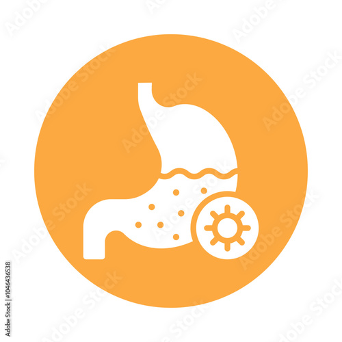 Stomach Cancer vector Glyph Cricle Design icon. Cancer Symbol on White background EPS 10 File