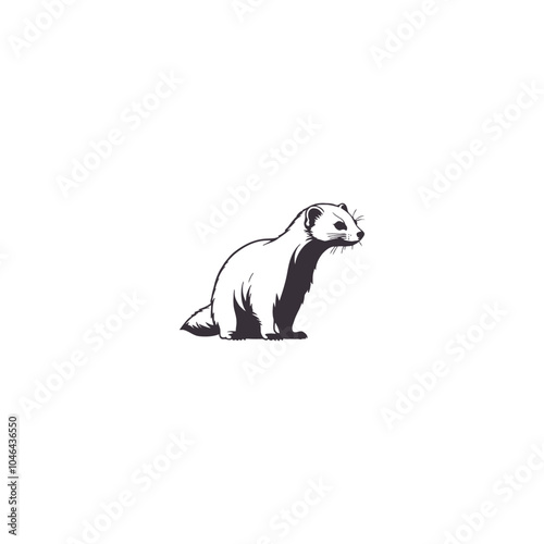 silhouette of a ferret animal vector illustration