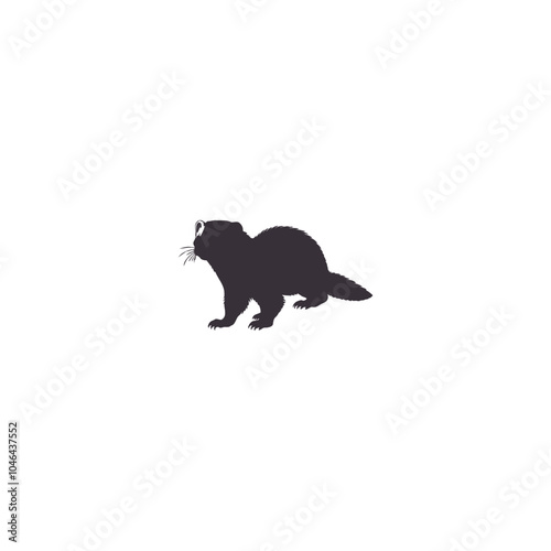 silhouette of a ferret animal vector illustration