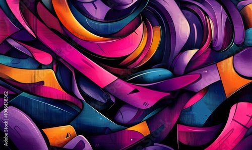 Wallpaper Mural Abstract urban street art graffiti style vector illustration template background in colorful cyber metaverse theme Torontodigital.ca