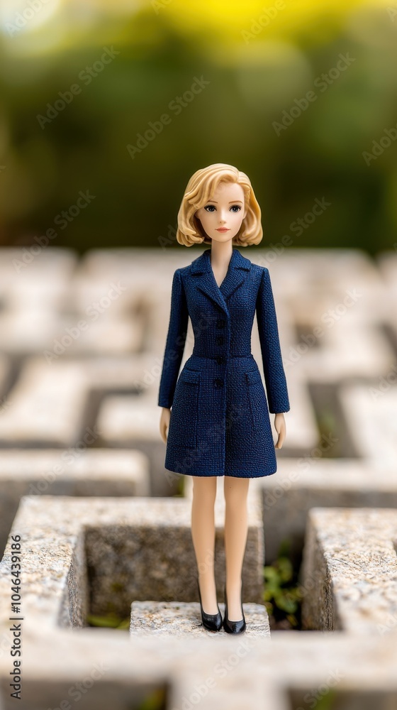 Fashion doll in a stylish outfit on an artistic background. Fashion doll in a stylish outfit on an artistic background.