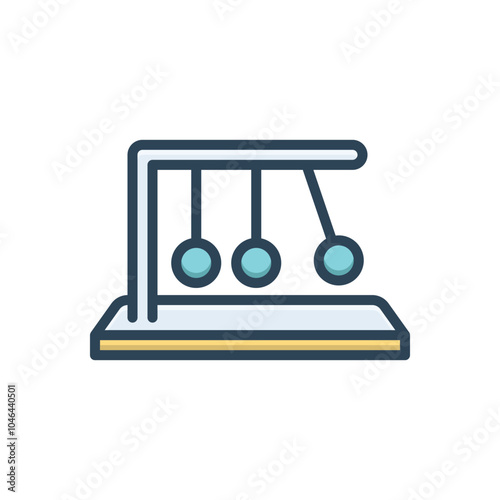 Color illustration icon for newtons cradle