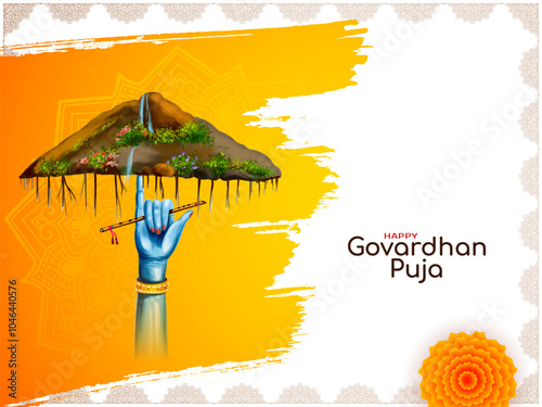 Happy Govardhan puja Indian religious festival background
