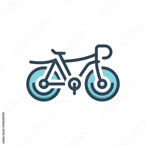 Color illustration icon for bicycle