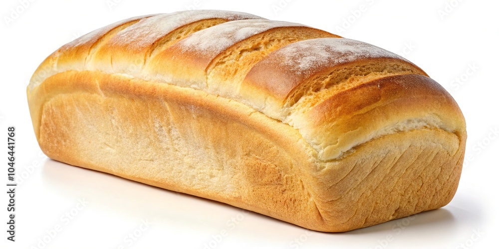 Point of view loaf of white bread isolated on white background, clipping path included Point of view loaf of white bread isolated on white background, clipping path included