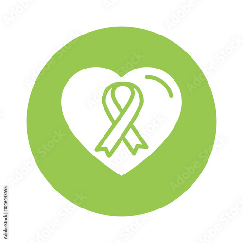 Brain Cancer vector Glyph Cricle Design icon. Cancer Symbol on White background EPS 10 File