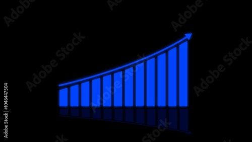 business graph chart icon animation background.  business growth concept in allusive graph chart showing marketing sales profit.