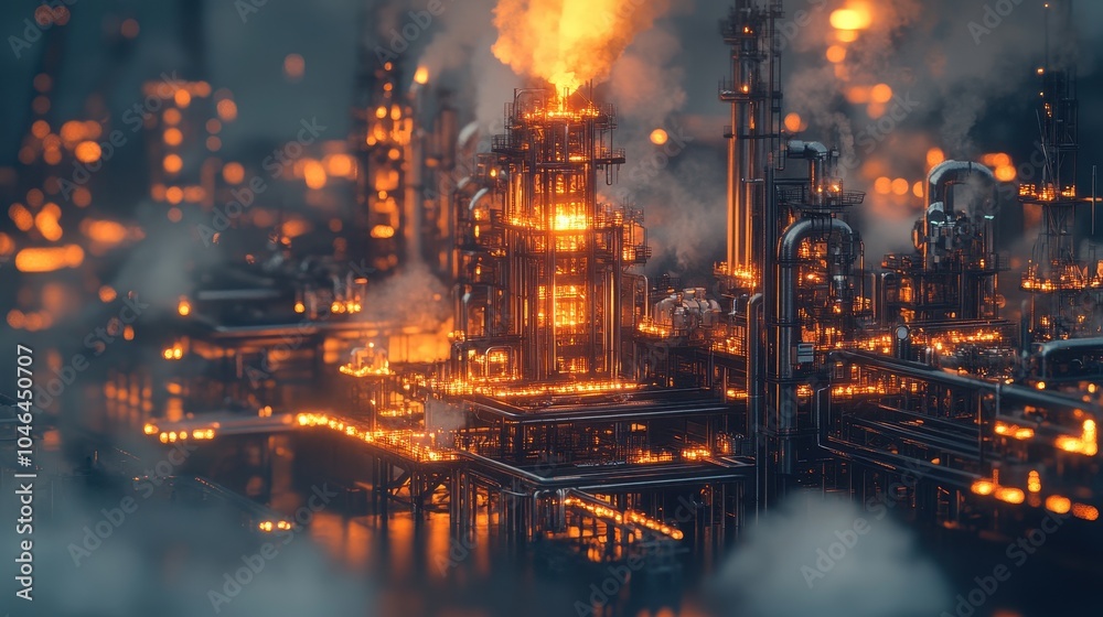 Fototapeta premium Geothermal Wellhead Surrounded by Glowing Heat