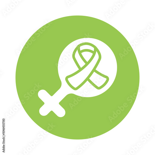 Woman cancer vector Glyph Cricle Design icon. Cancer Symbol on White background EPS 10 File