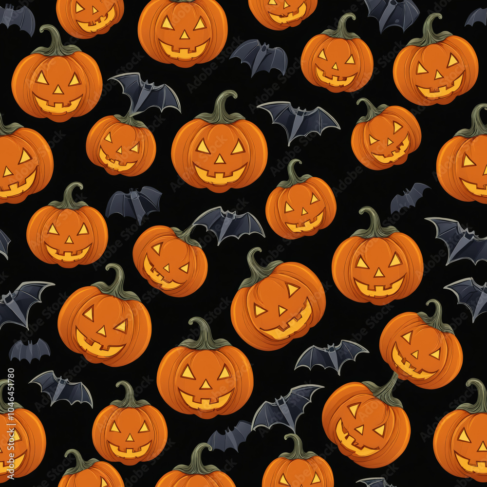 Seamless background with Halloween pumpkins. Seamless background with Halloween pumpkins.