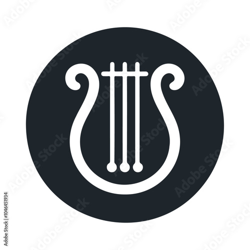 Harp sound music lyra instrument black silhouette vector icon design