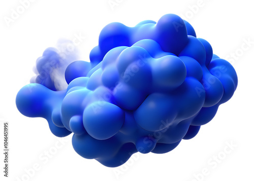 protein, molecule, 3D, blue, isolated, transparent, background, science, biology, molecular, structure, medical, healthcare, scientific, biochemical, genetic, organic, compound, DNA, cell, medicine photo