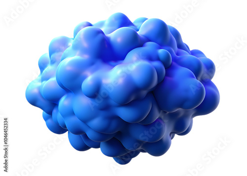 protein, molecule, 3D, blue, isolated, transparent, background, science, biology, molecular, structure, medical, healthcare, scientific, biochemical, genetic, organic, compound, DNA, cell, medicine photo