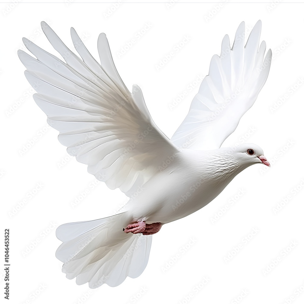 Graceful White Dove in Flight - Symbol of Peace and Freedom Graceful White Dove in Flight - Symbol of Peace and Freedom