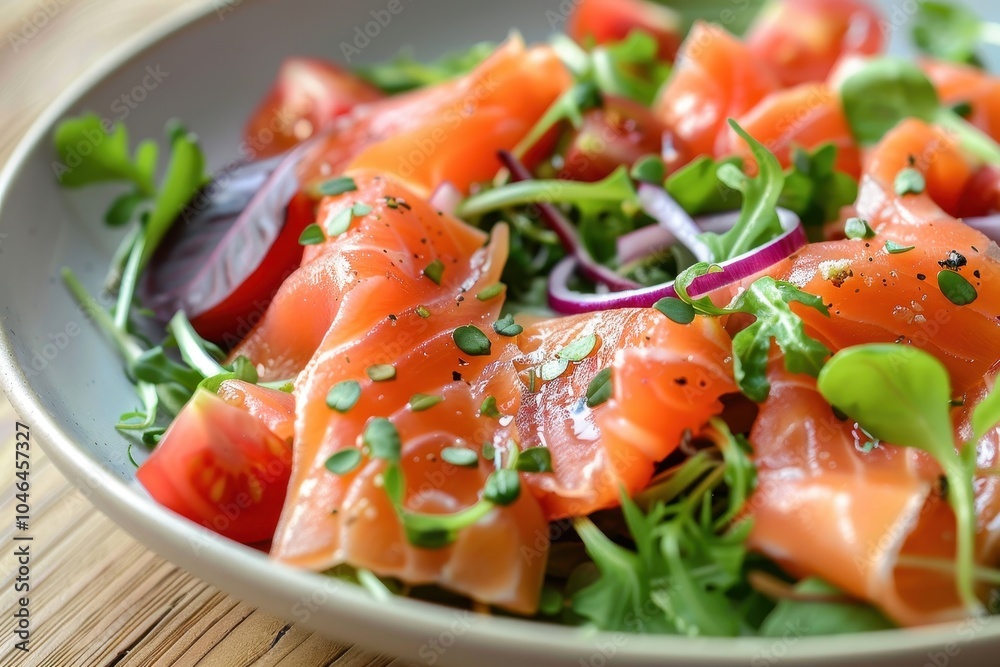 Healthy salad with smoked salmon Healthy salad with smoked salmon