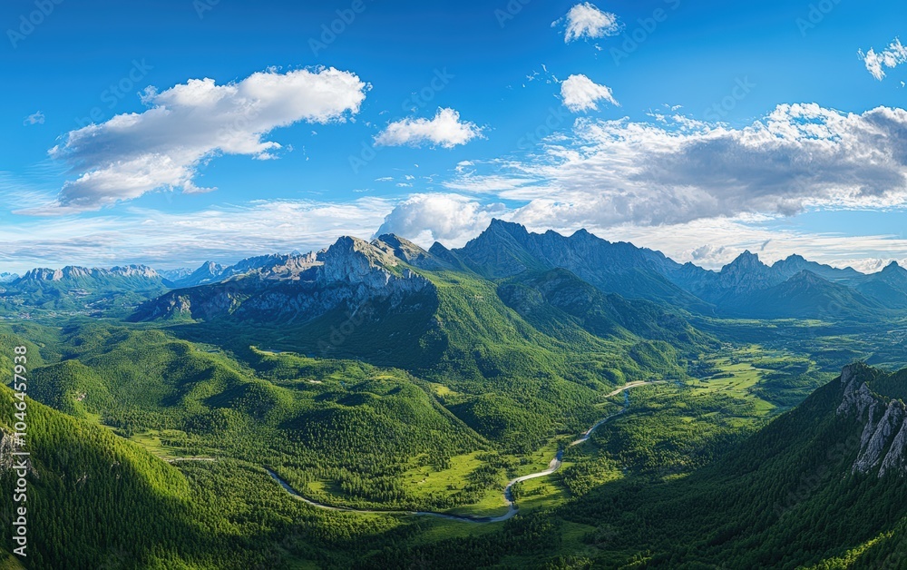 Fototapeta premium drone view of a panoramic view of the landscape from Mount 