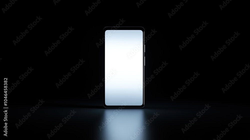 Empty Smartphone Screen in Dark Environment Empty Smartphone Screen in Dark Environment