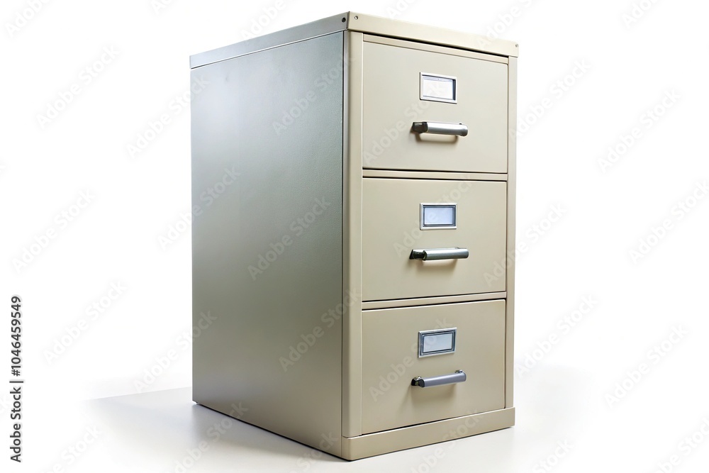 Filing cabinet tilted on white background Filing cabinet tilted on white background