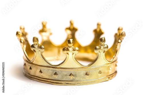 Isolated golden crown on white background