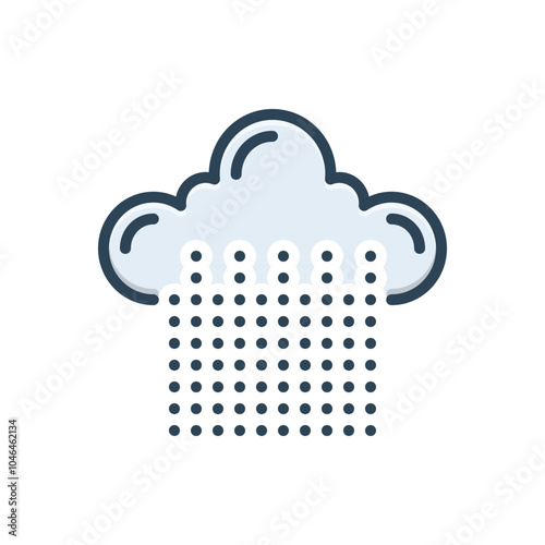 Color illustration icon for shower