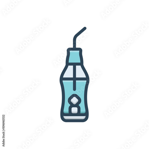Color illustration icon for cold drink