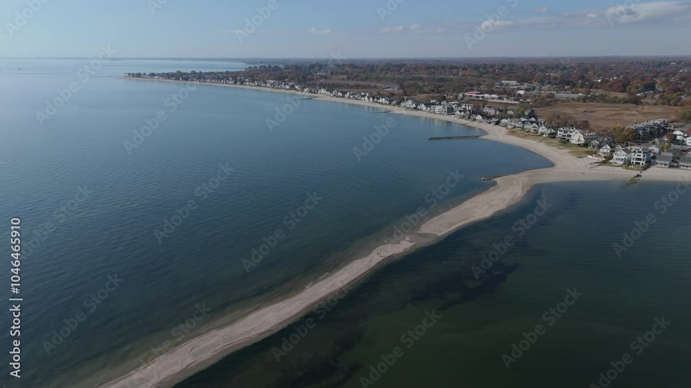 flying along beach of Fairfield Connecticut flying along beach of Fairfield Connecticut