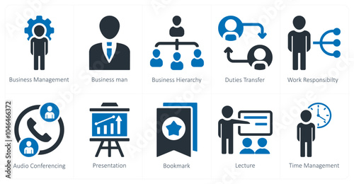 A set of 10 business icons as business management, businessman, business hierarchy