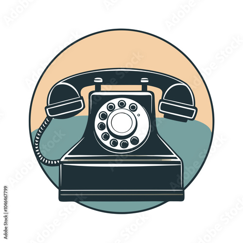 Old Telephone Retro Vintage Illustration T-shirt Design Art.