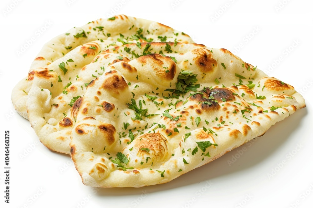 New naan bread white background New naan bread white background