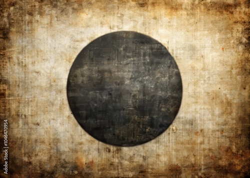 Grunge Background Circle Black on White for Vintage Artistic Graphic Design and Banner Templates, Textured Round Shape with Dirty Old Effect for Smear Print Projects