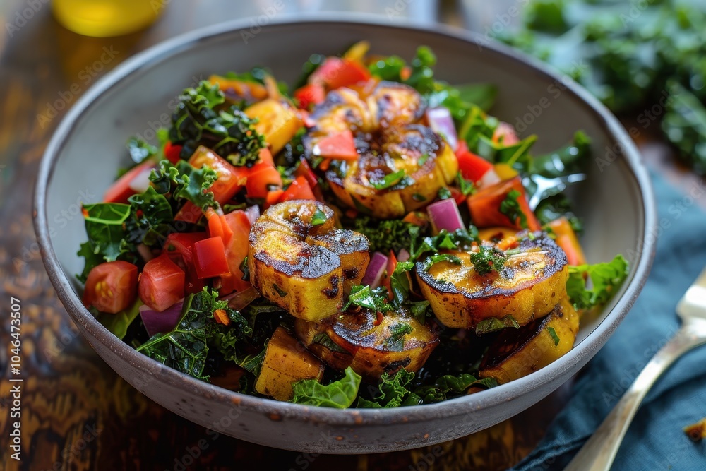 Plantain and kale salad Plantain and kale salad