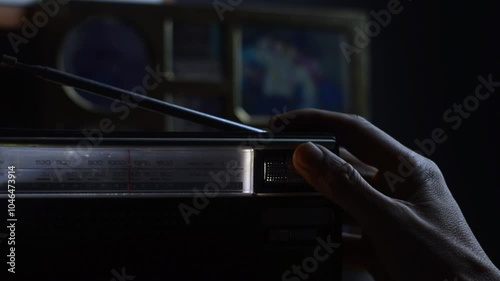 Tuning in an old radio. Hear news and seeking songs from old radio. vintage radio mw sw