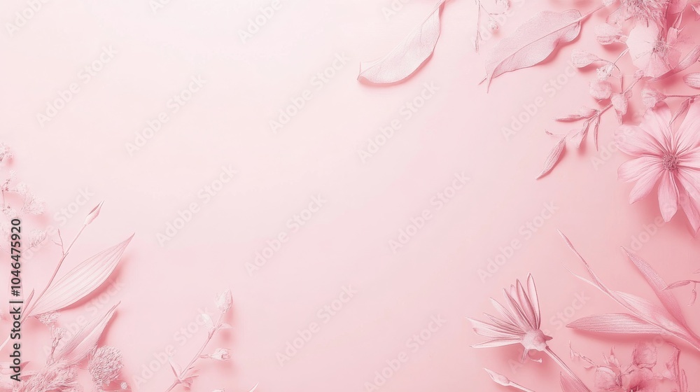 Photo of, Pink background with floral pattern for design, banner template Photo of, Pink background with floral pattern for design, banner template