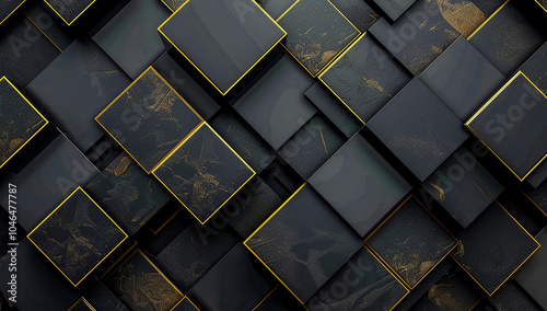 Black and gold background with geometric pattern