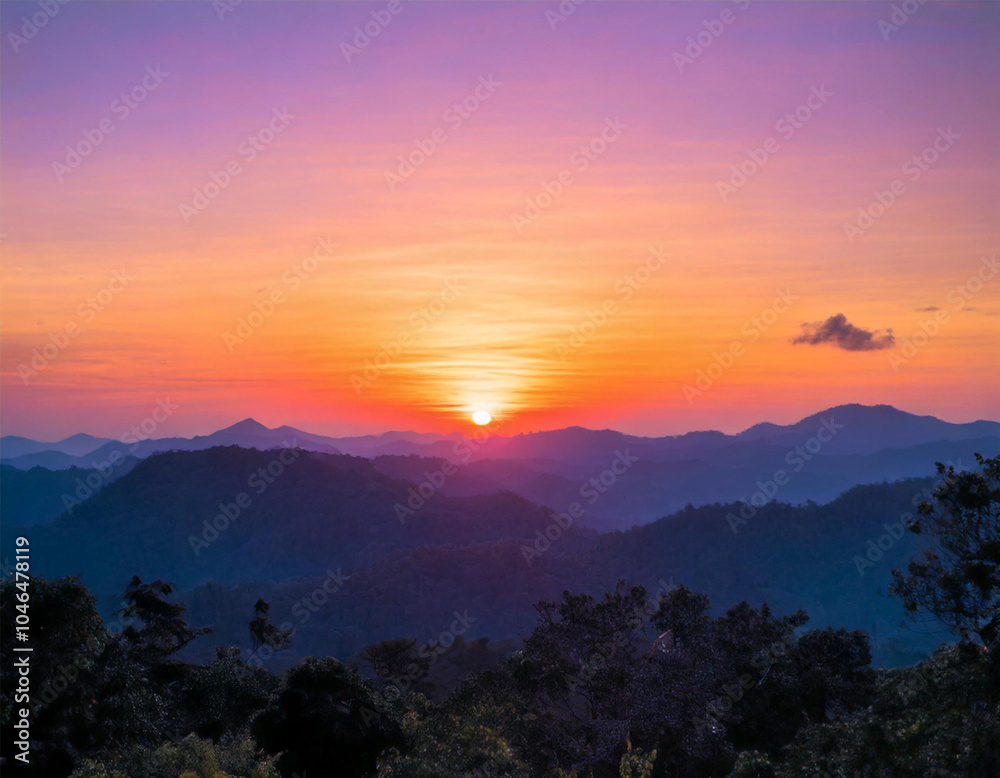 Fototapeta premium 山の夕焼け