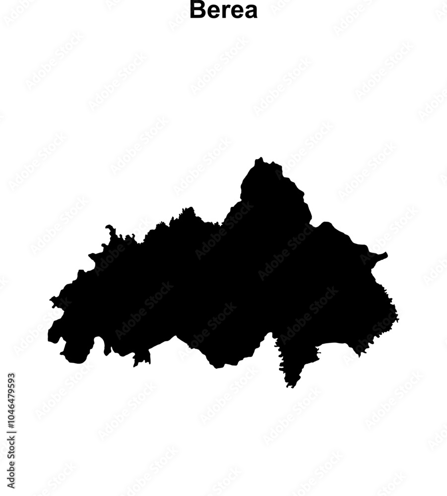 Obraz premium Berea district blank outline map