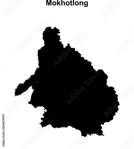 Mokhotlong district blank outline map photo