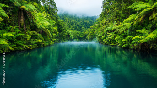 Serene Secluded Hot Spring in a Natural Landscape