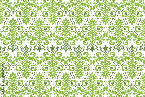 Botanical Abstract Seamless Floral Pattern with Daisy and Paisley Motifs for Fashion, Textile, and Vintage Wedding Designs