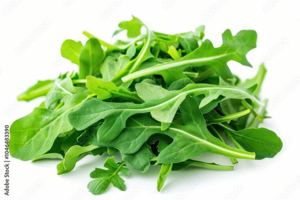 Single green salad leaves isolated on white background Single green salad leaves isolated on white background