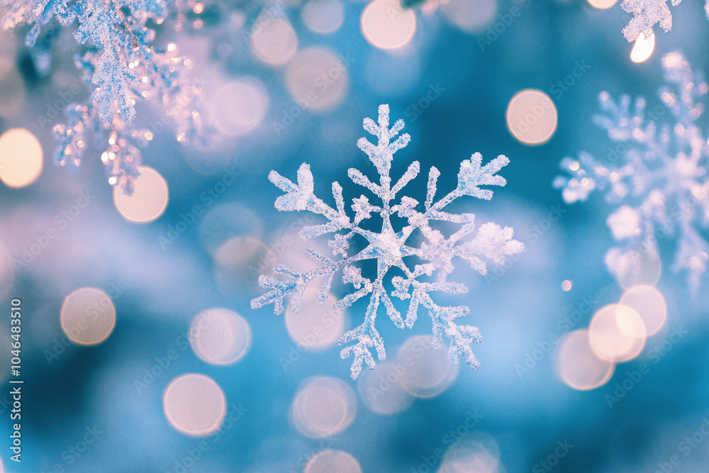 Natural snowflake macro closeup Natural snowflake macro closeup